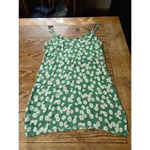 Reformation Seville mini dress in green daisy prints sz XL